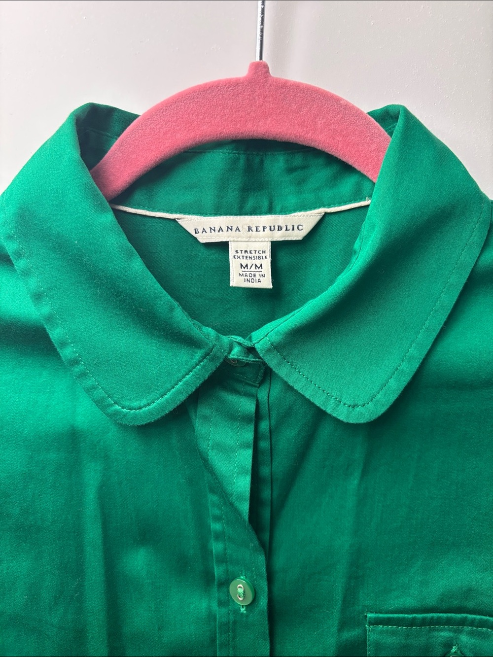 Banana Republic Emerald Green Short-Sleeve Button Down Shirt - Picture 2 of 4